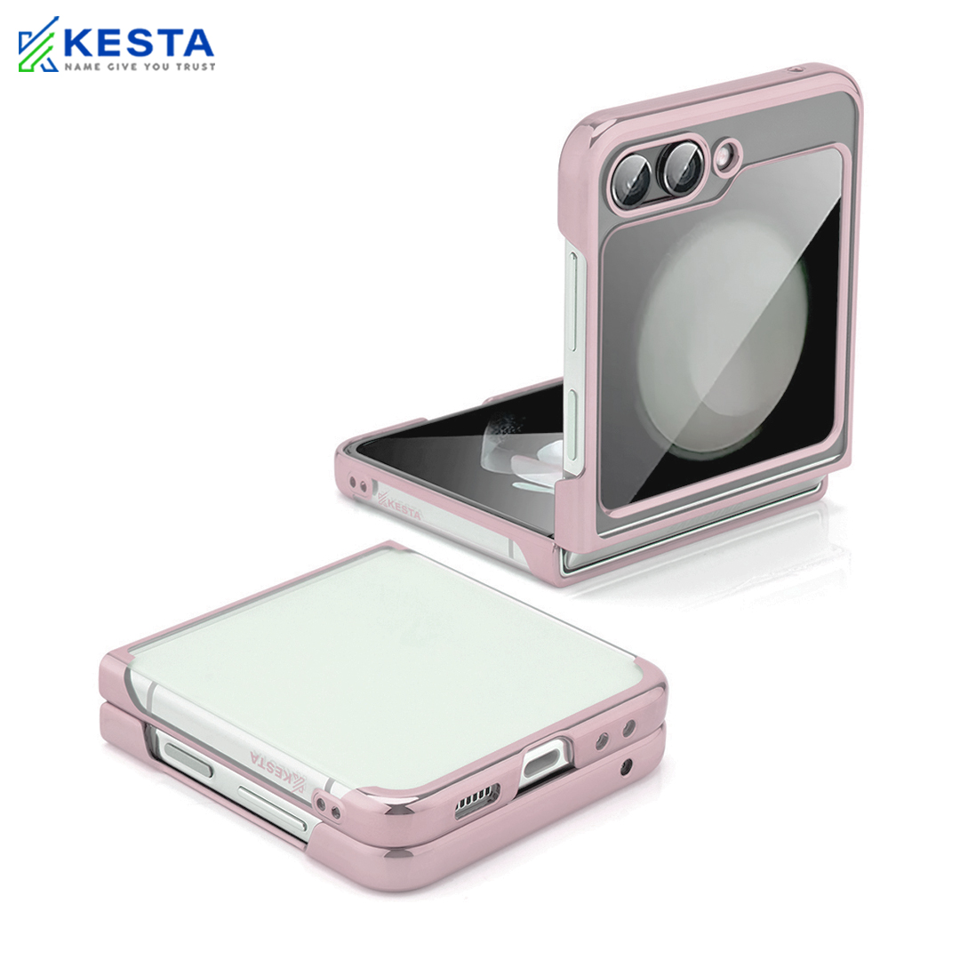 Samsung Z Flip 5 Cover - Noble Light Pink Transparent Case (Drop Protection)